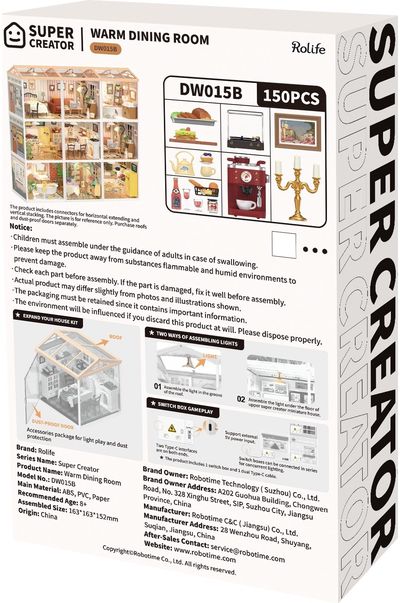 Modeliavimo rinkinys ROBOTIME Super Store Warm Dining Room