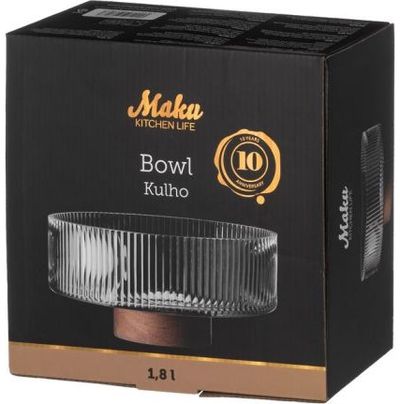 Stiklinis dubuo MAKU, rumbuotas, 21 cm