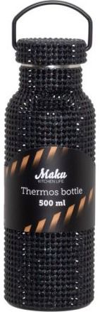 Termosinė gertuvė MAKU Deal Diamond Glitter, 500 ml, juodos sp.