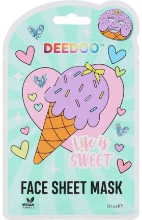 Lakštinė veido kaukė DEEDOO Life is Sweet, su spaudiniu
