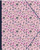 Aplankas plastikinis FLOWERS su guma, A4