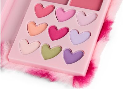 Makiažo knygutė CREATE IT! Love, su pūkuota širdelės dekoracija