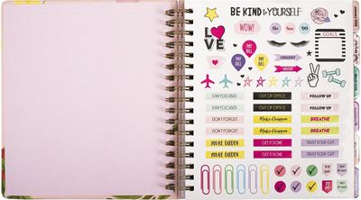 Darbo knyga 12 mėn., savaitės, su rašikliu, auksuota