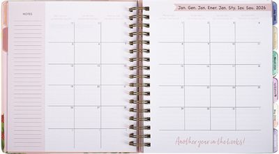 Darbo knyga 12 mėn., savaitės, su rašikliu, auksuota