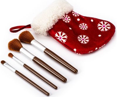 Makiažo teptukų rinkinys Santa, 4 vnt., rožinės sp.