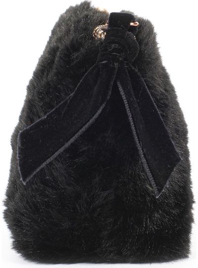 Monetų piniginė POSH+POP Cosy Fur, juodos sp.