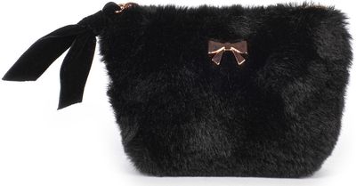 Monetų piniginė POSH+POP Cosy Fur, juodos sp.