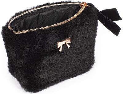 Monetų piniginė POSH+POP Cosy Fur, juodos sp.