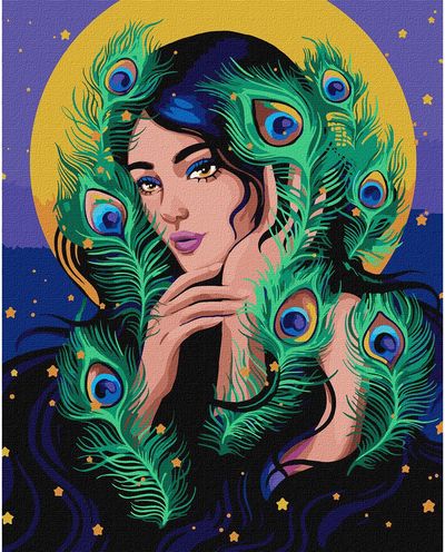 Tapyba pagal skaičius IDEYKA Paslaptinga mergina, 40 x 50 cm