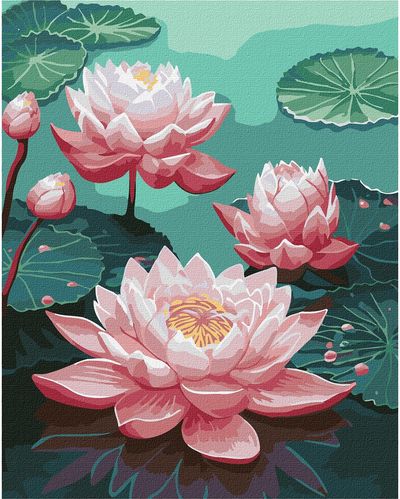 Tapyba pagal skaičius IDEYKA Rožinės lelijos, 40 x 50 cm