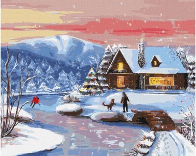 Tapyba pagal skaičius IDEYKA Snieguotas pasivaikščiojimas, 40 x 50 cm