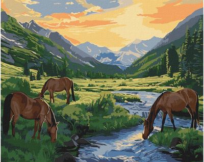 Tapyba pagal skaičius IDEYKA Prieš aurą, 40 x 50 cm