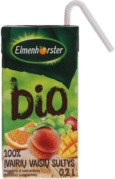 Sultys ELMENHOSTER, Įvairių vaisių, 100%, 0,2l