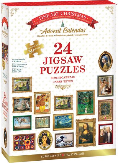 Dėlionių advento kalendorius EUROGRAPHIC Garsiausi meno kūriniai, 24x50 det.