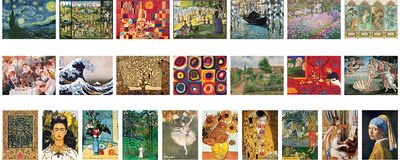 Dėlionių advento kalendorius EUROGRAPHIC Garsiausi meno kūriniai, 24x50 det.