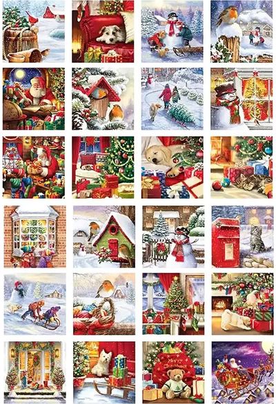 Dėlionių advento kalendorius EUROGRAPHIC Kalėdų prisiminimai, 24x50 det.