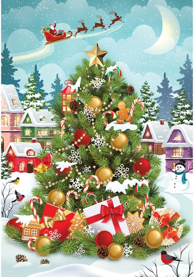 Dėlionė EUROGPRAPHIC Kalėdų eglutė metalinėje dėžutėje, 550 det.