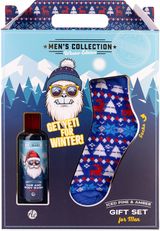 Dovanų rinkinys MEN'S COLLECTION: plaukų ir kūno prausiklis 100 ml, pora kojinių (universalus dydis), kvapas: pušis ir gintaras