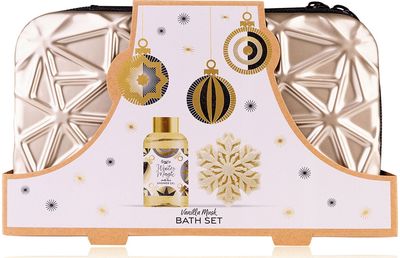 Vonios rinkinys WINTER MAGIC kosmetinėje: dušo želė 100ml, muilas 60g, kvapas: v anilės muskusas