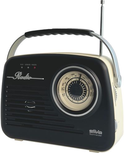 Radio imtuvas MONO 1965 SILVA-SCHNEIDER juodas, AUX jungtis, USB jungtis, SD ko rtelių skaitytuvas