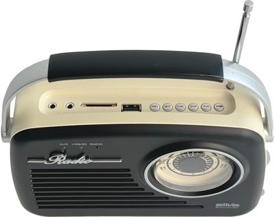 Radio imtuvas MONO 1965 SILVA-SCHNEIDER juodas, AUX jungtis, USB jungtis, SD ko rtelių skaitytuvas