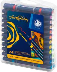 Akriliniai žymekliai ASTRA Art&Hobby, dvipususiai, 24 sp.