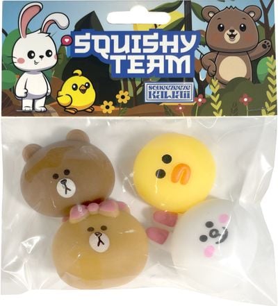 Antistresinis žaislas SQUEEZY ANIMALS FACE 4 vnt.