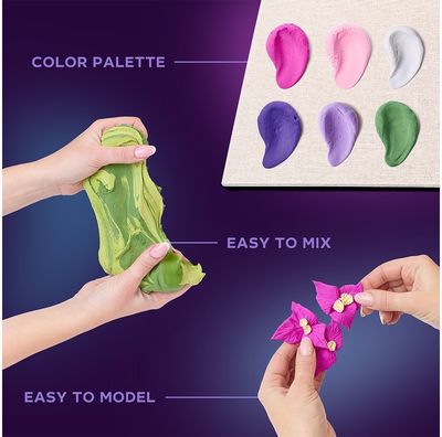 Kūrybinis 3D modelinio rinkinys OKTO Wood&Craft DIY Flowers INSPIRATION 21x21 cm