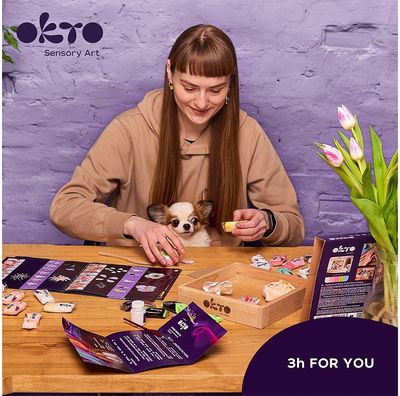 Kūrybinis 3D modelinio rinkinys OKTO Wood&Craft DIY Flowers ROMANCE 21x21 cm