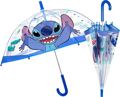 Vaikiškas skėtis PERLETTI Lilo & Stitch, ilg., skaidrus, dm.-74 cm