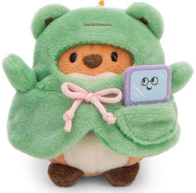 Pliušinis žaislas NICI Lapiukas GEEKS, su žaidimu ir varliuko kostiumu, 8 cm