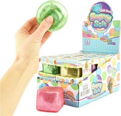 Antistresinis žaislas SQUEEZE SUGAR SOFT ICE GLITTER 4,5 cm., įv. rūšys