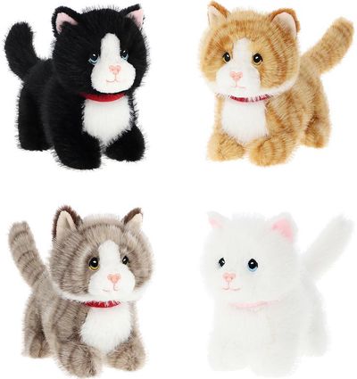 Pliušinis žaislas kačiukas KEEL TOYS Keeleco Pouncing Kitty Love, 18 cm, įv. rūšių