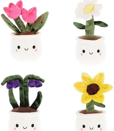 Pliušinis žaislas gėlių vazonėlis KEEL TOYS Flower Bobballs, 12 cm, įv. rūšių