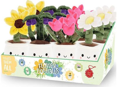 Pliušinis žaislas gėlių vazonėlis KEEL TOYS Flower Bobballs, 12 cm, įv. rūšių