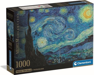 Dėlionė CLEMENTONI Museum Starry Night, kompaktiška dėž., 1000 det.