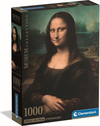 Dėlionė CLEMENTONI Museum Leonardo Gioconda Mona Lisa, kompaktiška dėž., 1000 det.