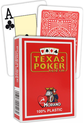 Kortos MODIANO Texas Poker Jumbo Index, plastikinės, raudonos