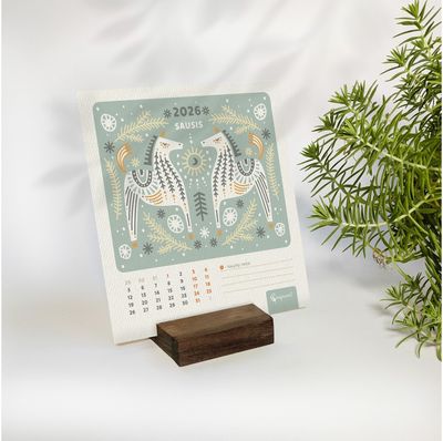 Metų pasakos, stalo / darbo kalendorius, 12 iliustracijų, 12 lapelių, 260gsm.