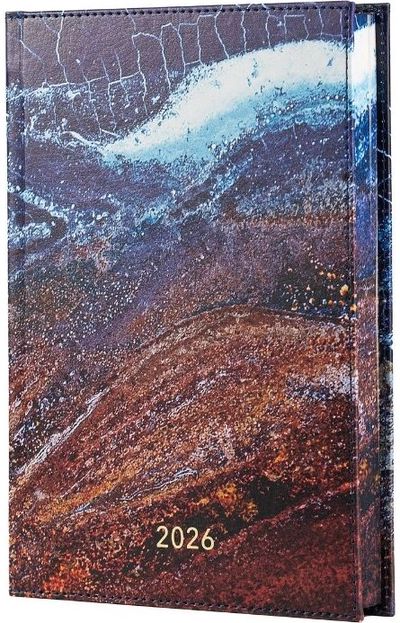 Darbo knyga kietu eko odos viršeliu, Merkurijus 2026, A5