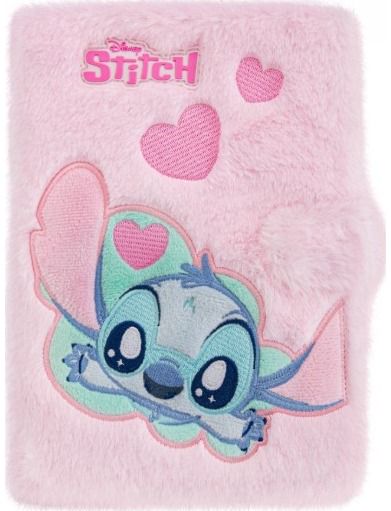 Dienoraštis DISNEY STITCH, pliušinė, A5, 80 l., rožinės sp.