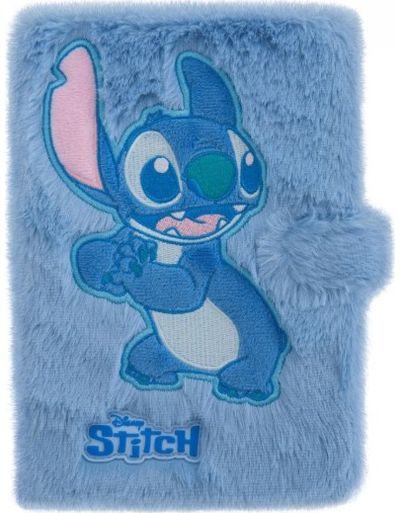 Dienoraštis DISNEY STITCH, pliušinė, A5, 80 l., žydros sp.