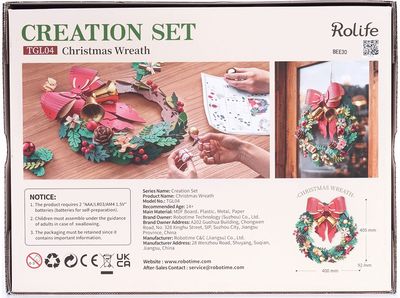Modeliavimo rinkinys ROBOTIME Kalėdų vainikas