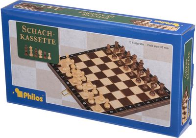 Šachmatai PHILOS laukas 30 mm, karalius 48 mm, su raidėmis ir skaičiais