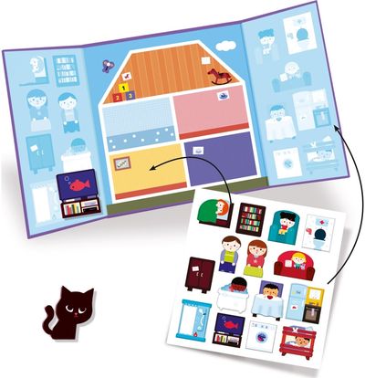 Daugkartinių lipdukų žaidimas DJECO Removable Stickers House