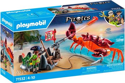 PLAYMOBIL PIRATES Rinkinys Kova su didžiuoju krabu 71532