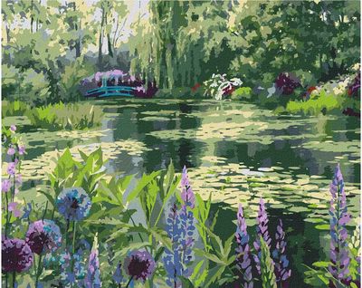 Tapyba pagal numerius IDEYKA Monet sodas Giverny, 40 x 50 cm