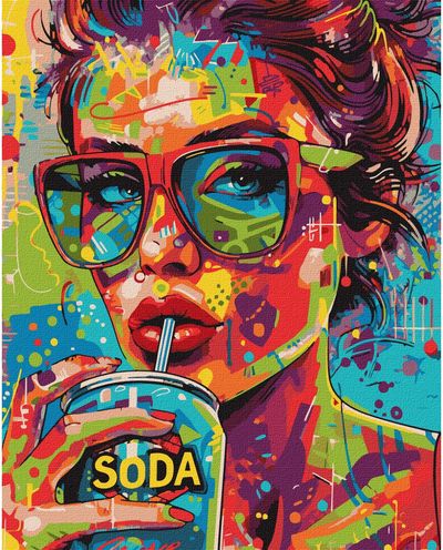 Tapyba pagal numerius IDEYKA Mergina su limonadu, 40 x 50 cm