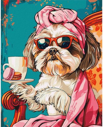 Tapyba pagal numerius IDEYKA Žaismingas ši cu, 40 x 50 cm