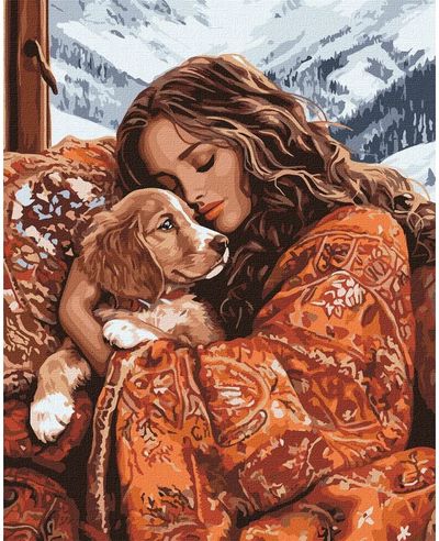 Tapyba pagal numerius IDEYKA Apkabink savo augintinį, 40 x 50 cm